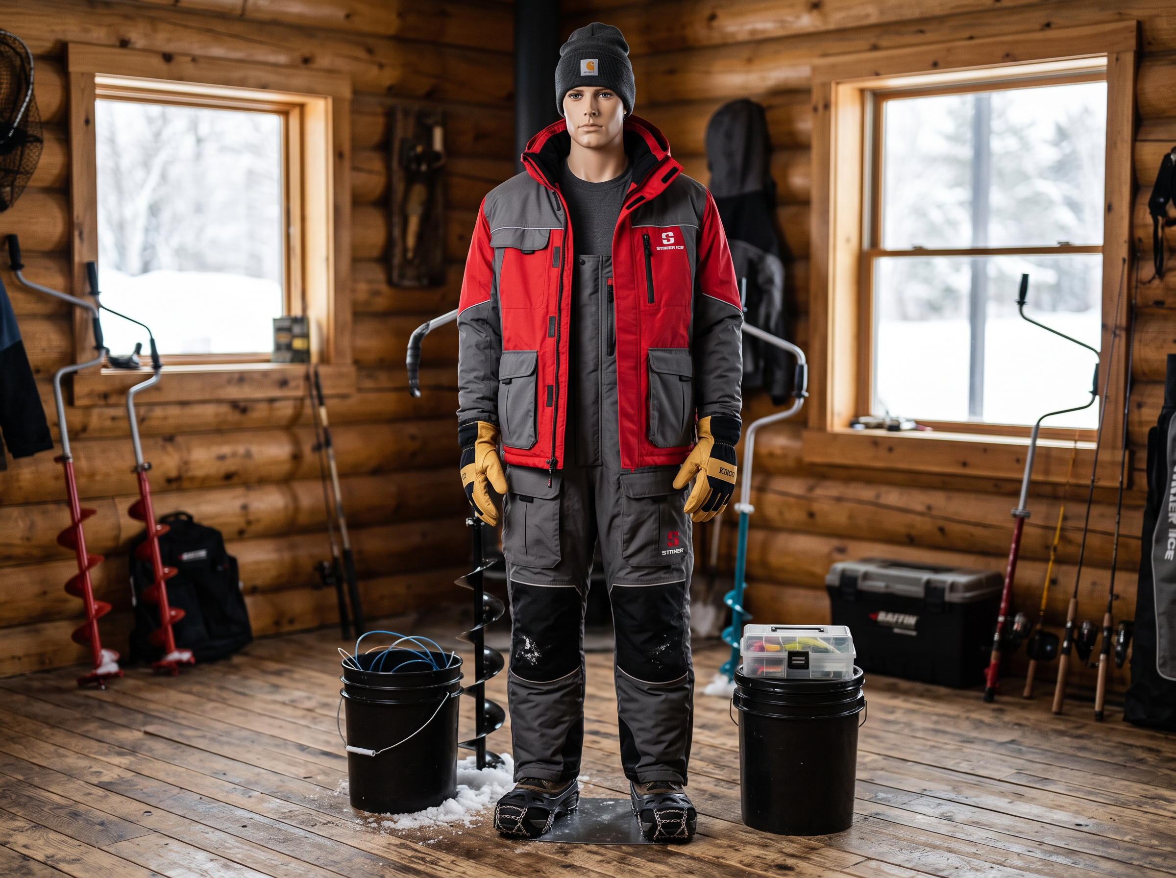 Ice fishing thermal protective clothing rental