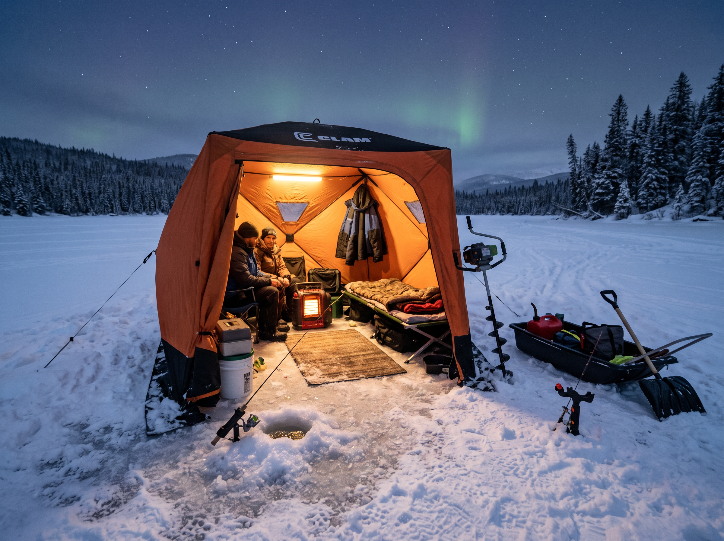 Portable ice fishing shelter tent rental